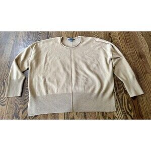 French Connection Women’s Size Large‎ Camel Crewneck  78MTP Mel Sweater EUC